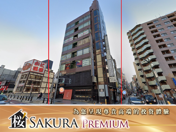A whole commercial building in a prime riverside location in dotonbori, osaka